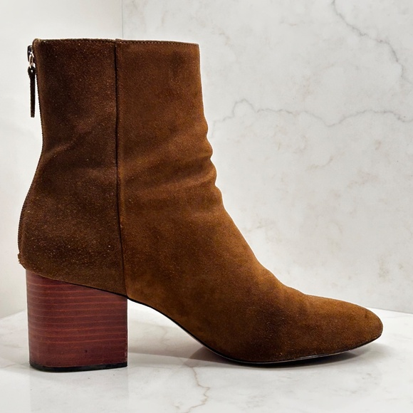 J.Crew Sadie Suede Ankle Boots - Dark Pecan - Stacked Heel - US 11 - With Box - Picture 2 of 13